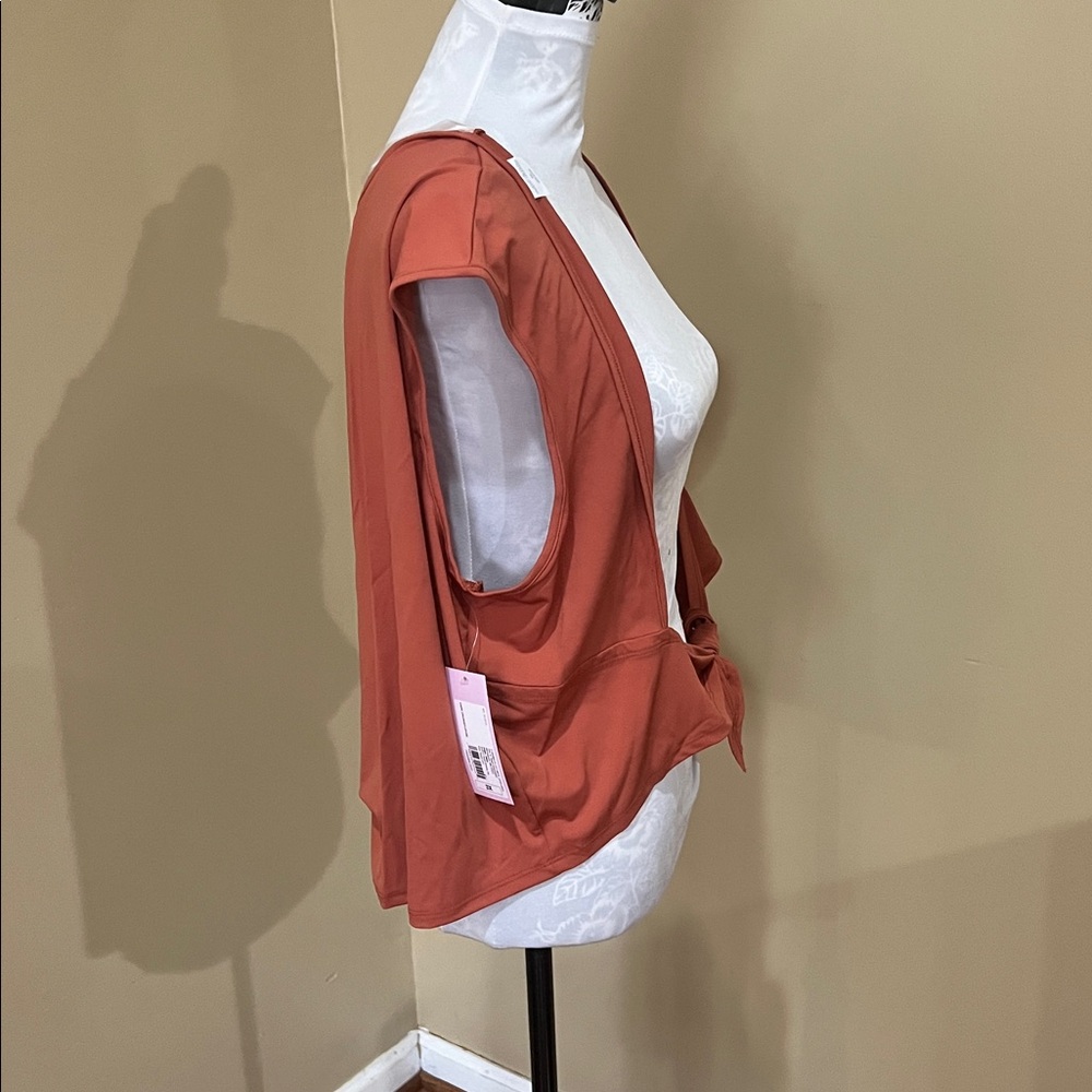 Target Rust Tie-Front Crop Top - Picture 4 of 11